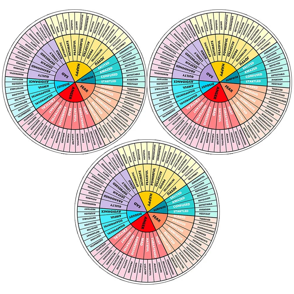 3 Stücke Gefühl Rad Magnetische Aufkleber Helle Farben Emotion Diagramm Laptop Gefrierschrank Dekorative Aufkleber Emotion Ausdruck und