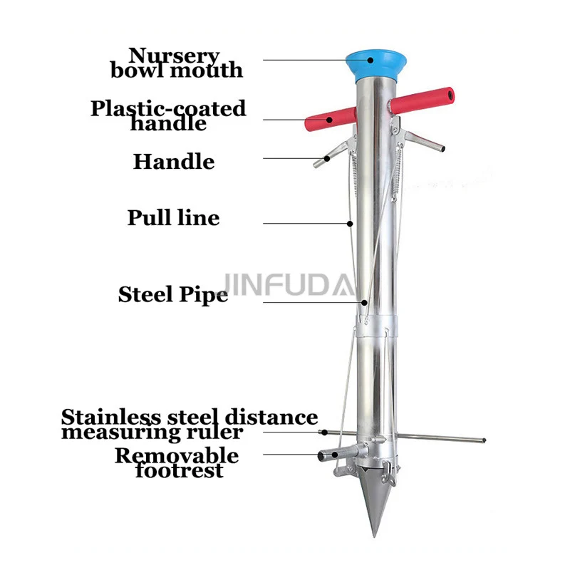 Hot Selling Handle Stainless Steel Channels Seeder And Transplanter For Sweet Potato And Vegetables Plant