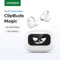 UGREEN LCD Full Color Smart Screen Wireless TWS Bluetooth Earphones Earbuds Open Clip Ear Headphones AI Call Noise Cancellation