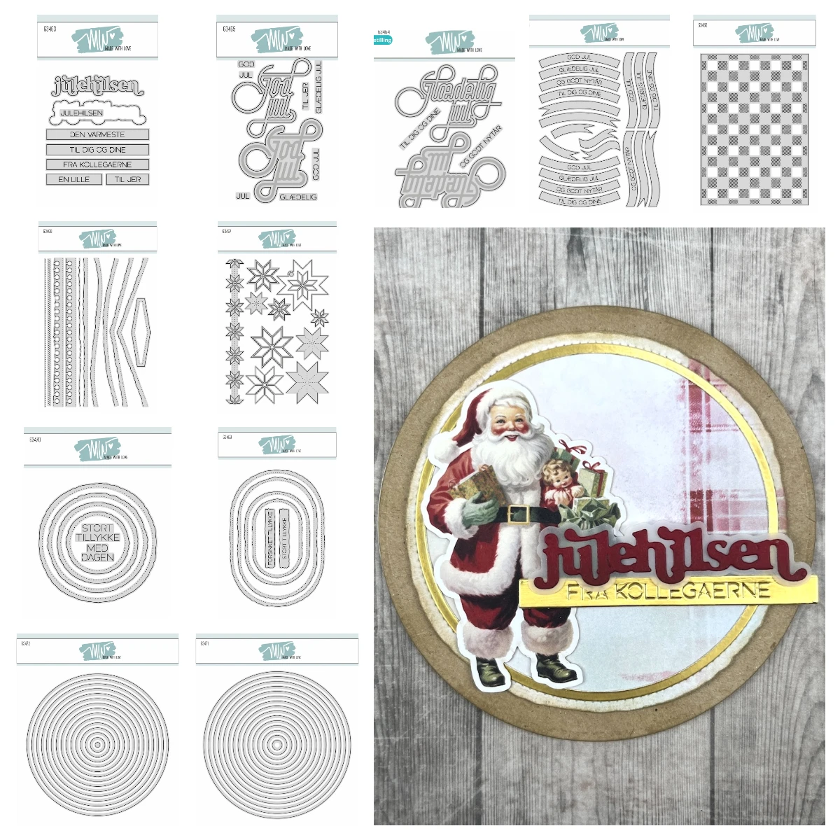 

2025 New Glædelig Jul Script Deckle Edge Circle Basic Circles Metal Cutting Dies for DIY Scrapbooking Handmade Photo Album Diary