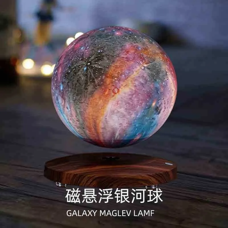 Magnetic Levitating Galaxy Ball Auto‑Lifting Multi‑Color Light Desktop Decor Birthday Gift for Girls with Gift Box