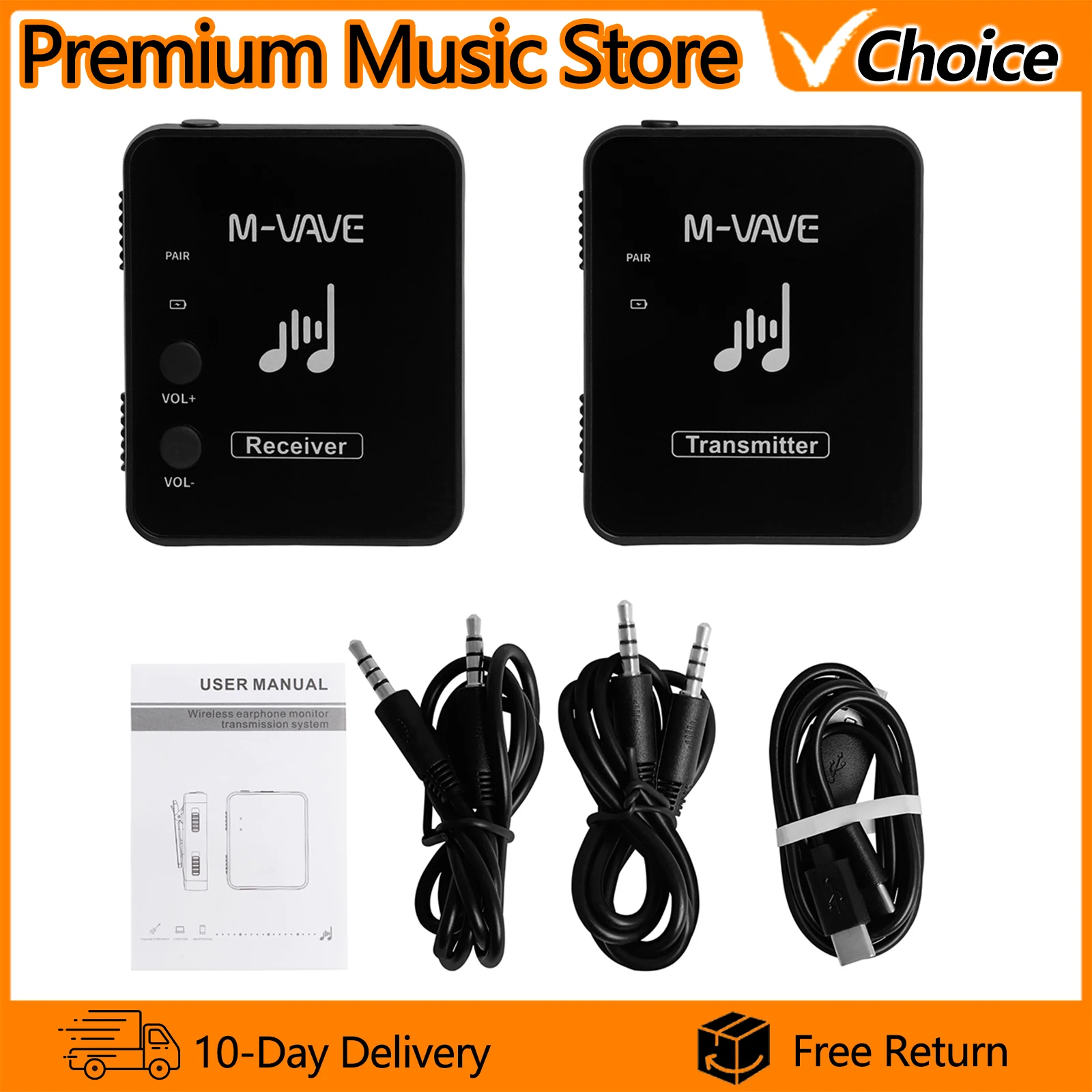 2.4G Wireless In-Ear Monitor System Stereo/Mono IEM with 1-Transmitter to 3-Receivers Low Latency for Stage & Live Performance