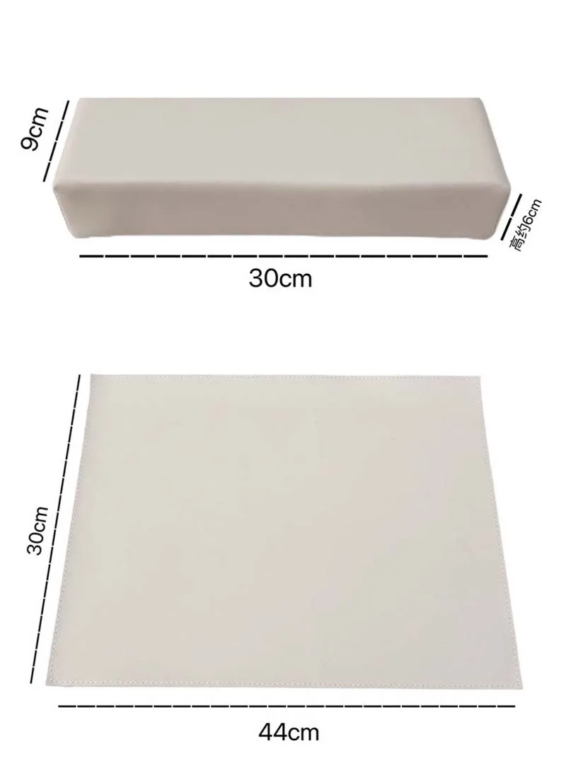 Cream Color 30*40 cm Brief Pu Pillow Hand Holder Cushion Table Washable Foldable Mat Pad Nail Art Salon Manicure Practice