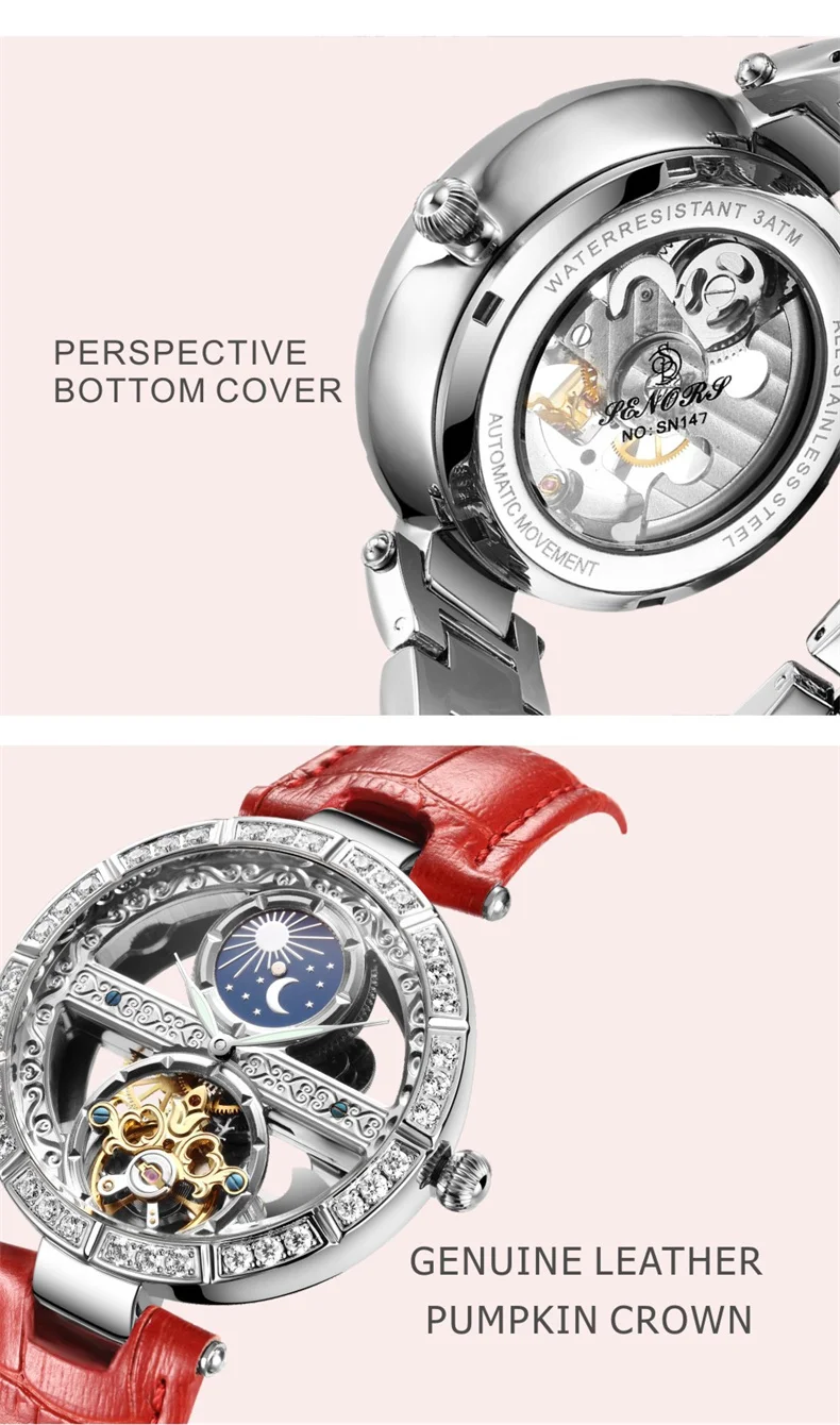 Women Automatic Mechanical Watch Top Brand Luxury Leather Waterproof Watches Ladies Skeleton Tourbillon Clock reloj mujer New S35eefea31b76499b9004ca950e5fccc1O