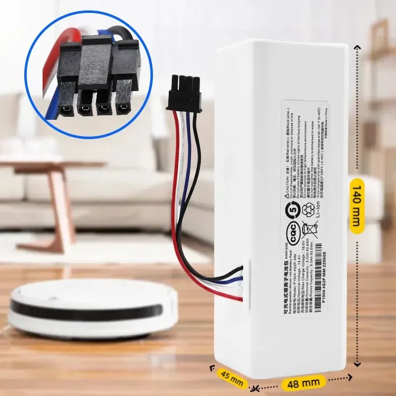 NEW 14.4V 2600mAh-12800mAh Battery for Xiaomi Mijia 1C STYTJ01ZHM Robot Vacuum Mop Cleaner Accessories Battery