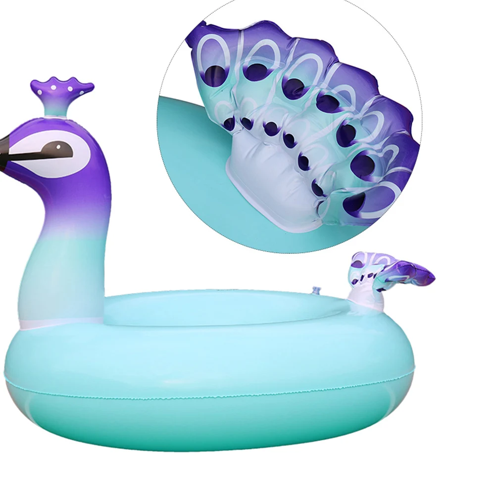 

Inflatable Peacock Swimming Ring PVC Floaties for Adults Kids Leak Proof Thick Summer Pool Toy Shaped Swim Accessories