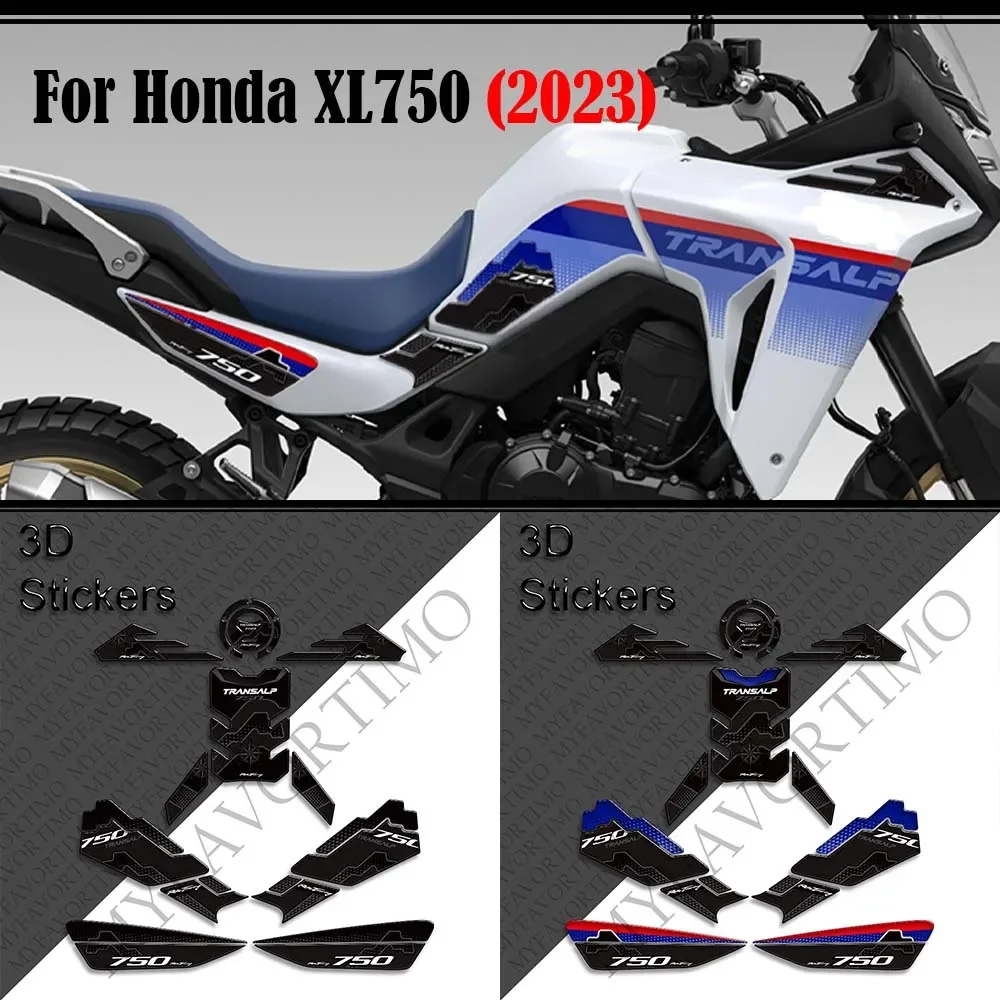 

Motorcycle Tank Knee Pad Grips Stickers Decals Protector Gas Fuel Oil Kit 2023 For Honda XL750 XL 750 Transalp