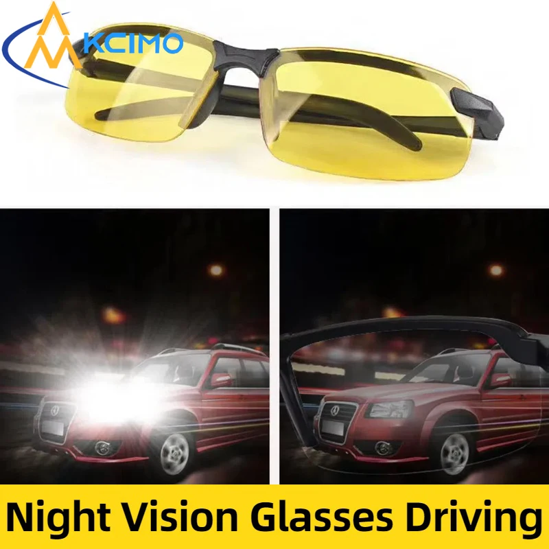 

Night Vision Glasses for Men Anti-Glare Driving Glasses UV Protection HD Polarized Lenses Reduce Headlight Glare Comfort Fit