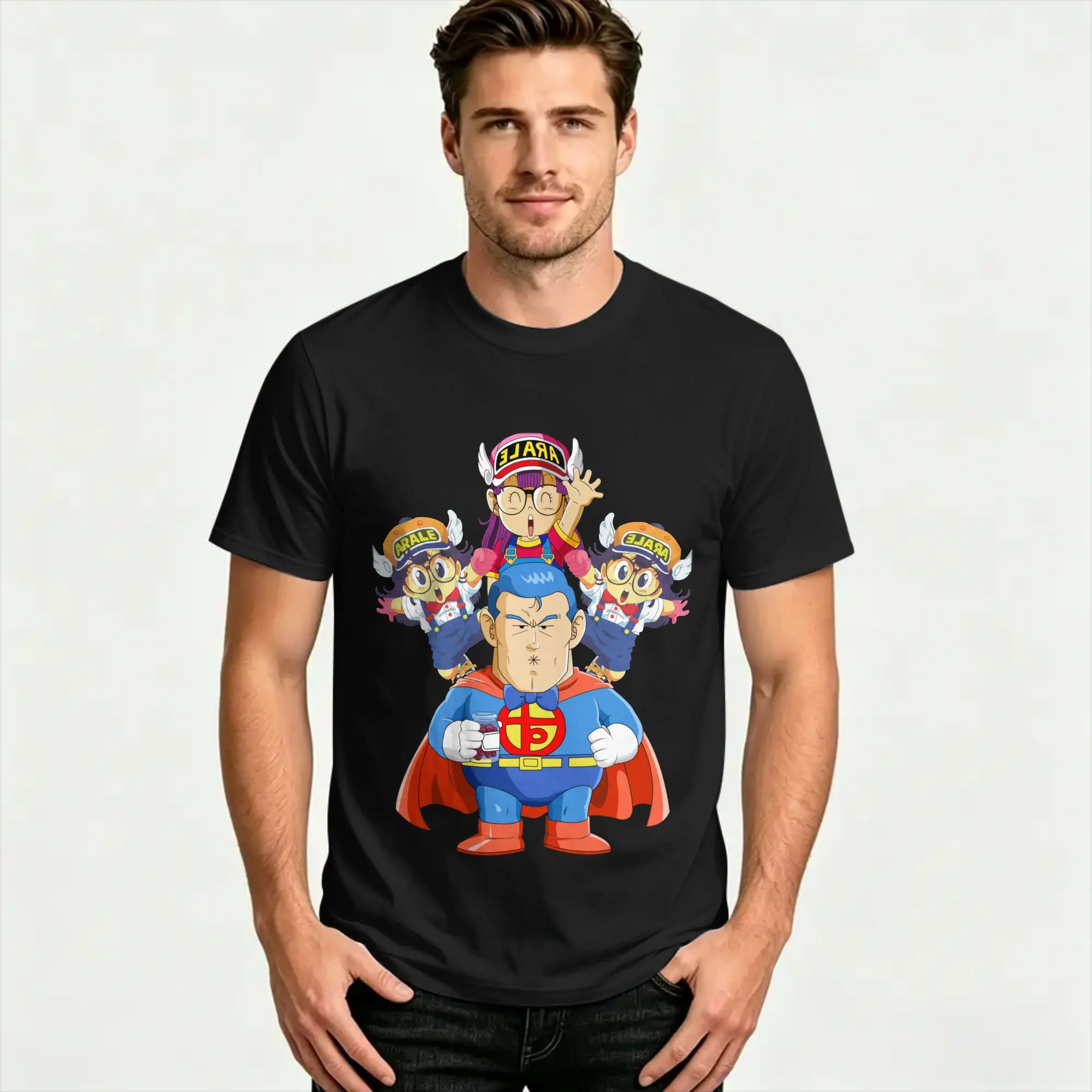 Men Women's T-Shirt Dr. Slump And Arale Novelty Cotton Tee Shirt Short Sleeve  T Shirts Round Collar Clothes New Arrival