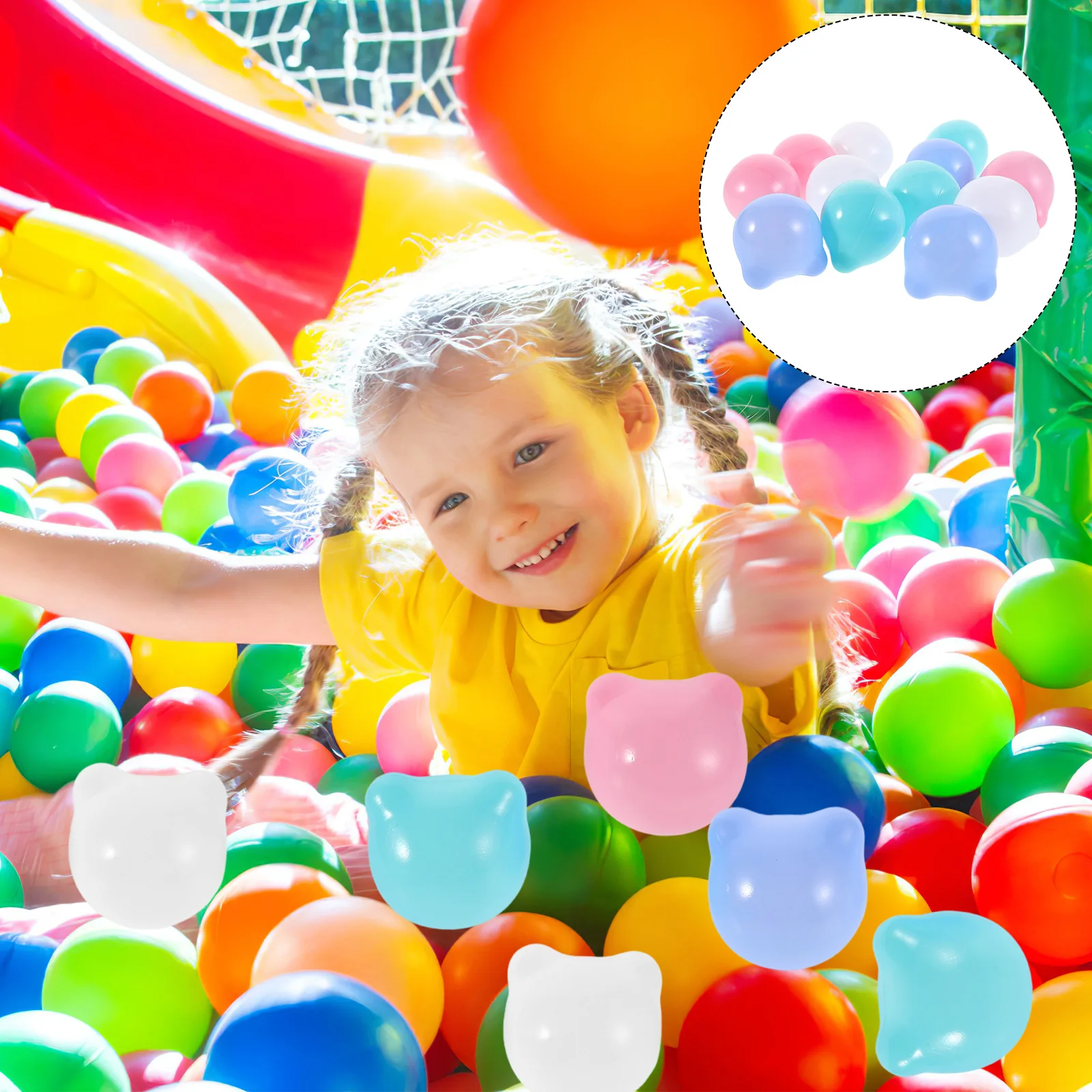 

Ocean Ball Baby Beach Toy Bear Shaped Balls Kids Pit Colored for Pool and Children's Mini Indoor