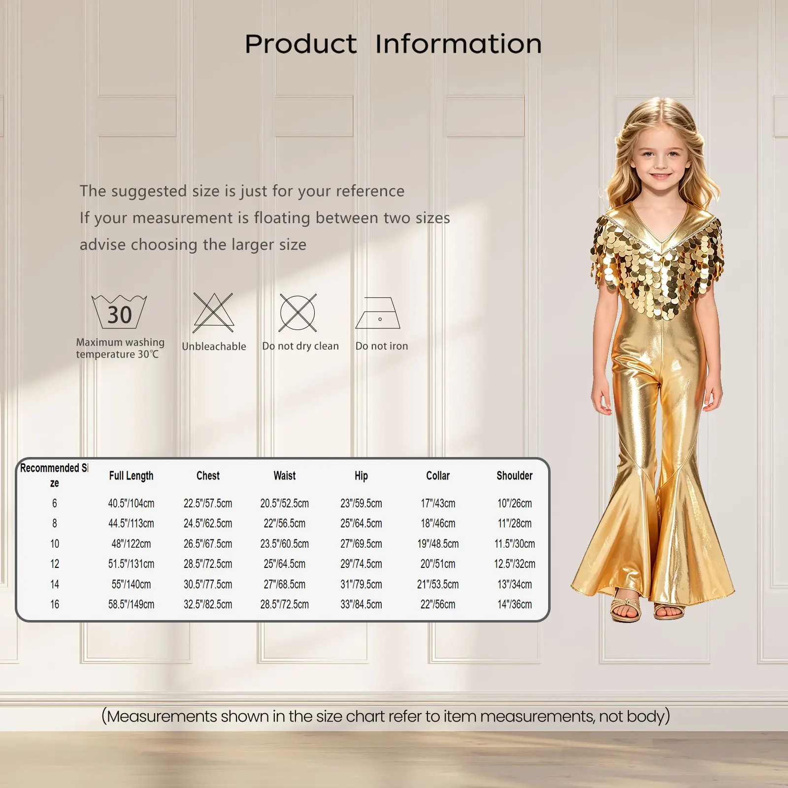 Girls 70s Disco Jazz Dance Cowgirl Jumpsuit Metallic Shiny Sequin Tassel Flared Bodysuit Halloween Carnival Pageant Party Costum view 6