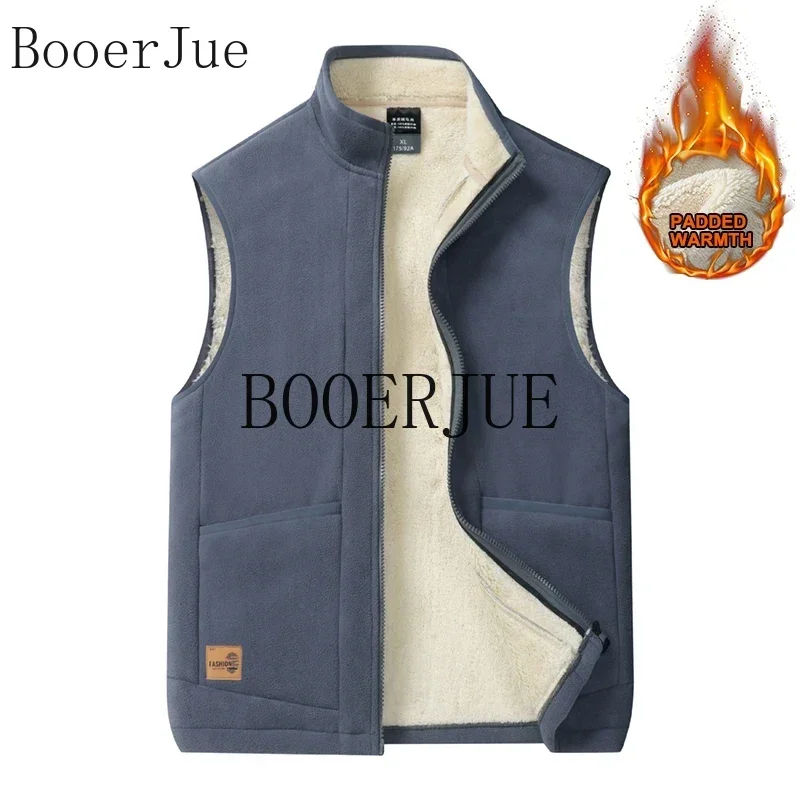 Winter Lambswool Vests Men's Warm Padded Outdoor Hiking Sports Climbing Large Size 6XL Casual Versatile Trend Jacket Shoulders