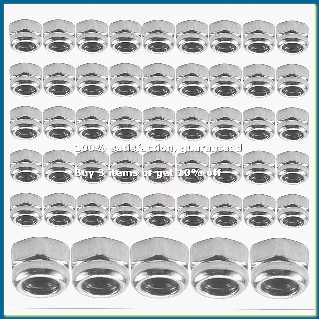 50pcs M2 Zinc Plated Self-Locking Nylon Insert Hex Lock Nuts-A27I