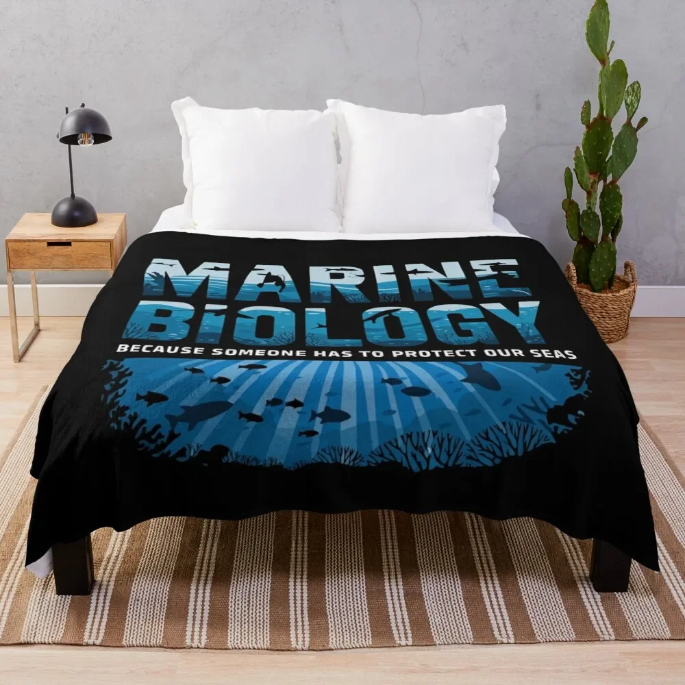 

Funny Marine Biologist student Marine Biology Throw Blanket Soft Sherpa Fleece Warm Blanket for Winter
