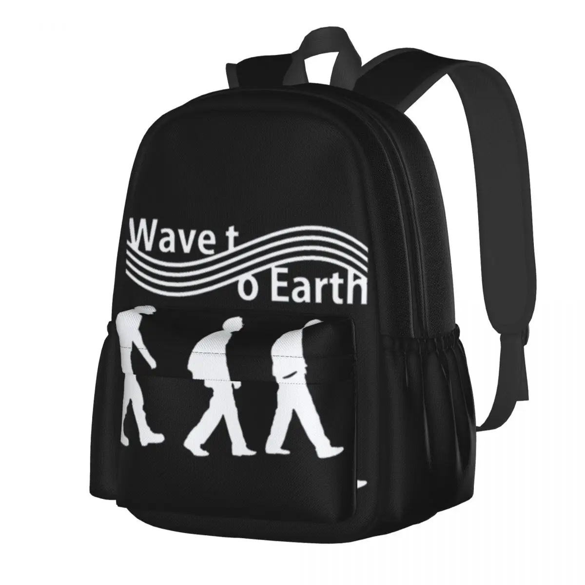 

Retro Wave To Earth Band Backpack Student Unisex Polyester Hiking Backpacks Soft Aesthetic High School Bags Rucksack