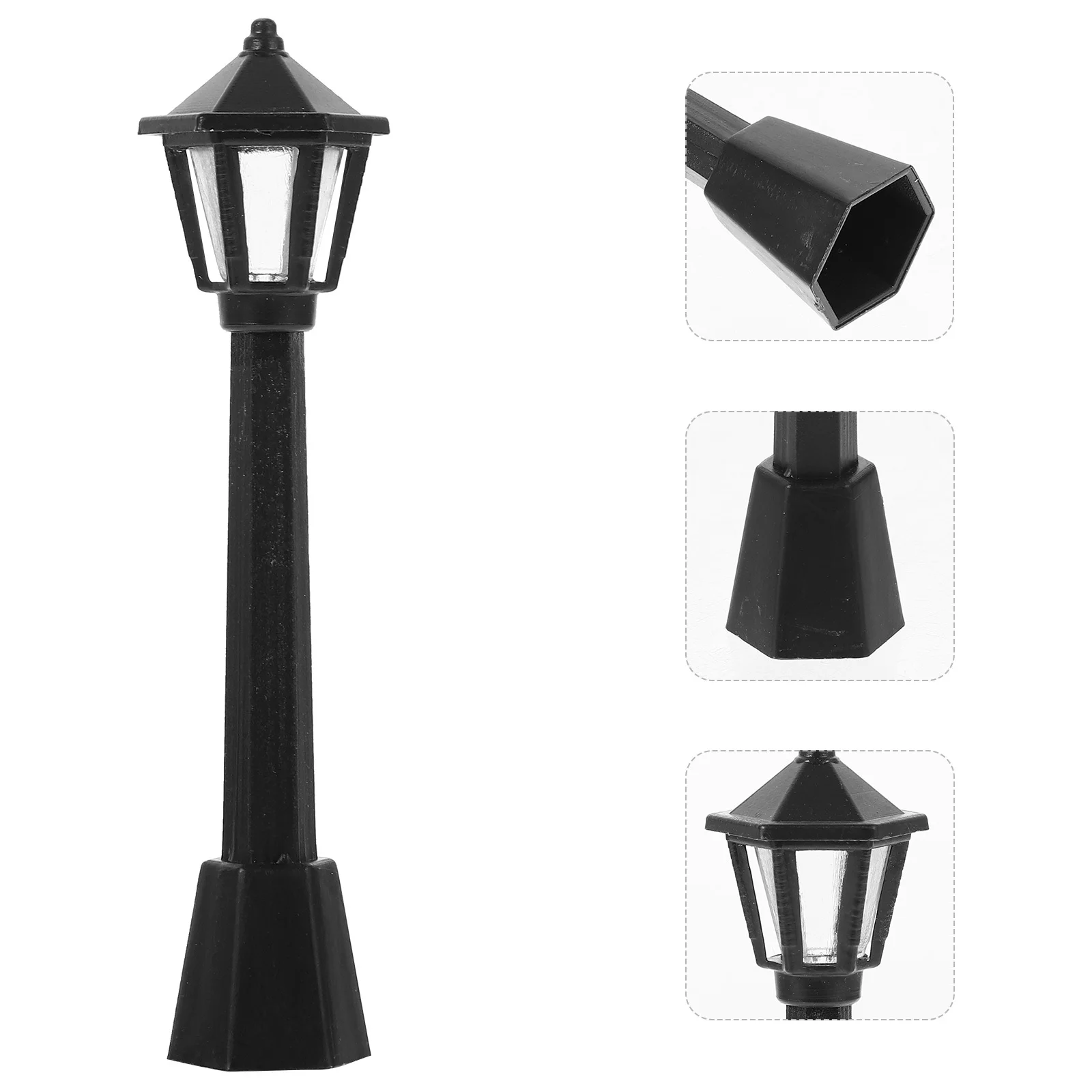 12 قطعة من البلاستيك حديقة مصباح الشارع أضواء ساحة مضيئة صغيرة محاكاة ضوء الشارع الصغيرة ديكور حديقة منزل صغير ملحق ذاتي الصنع #1