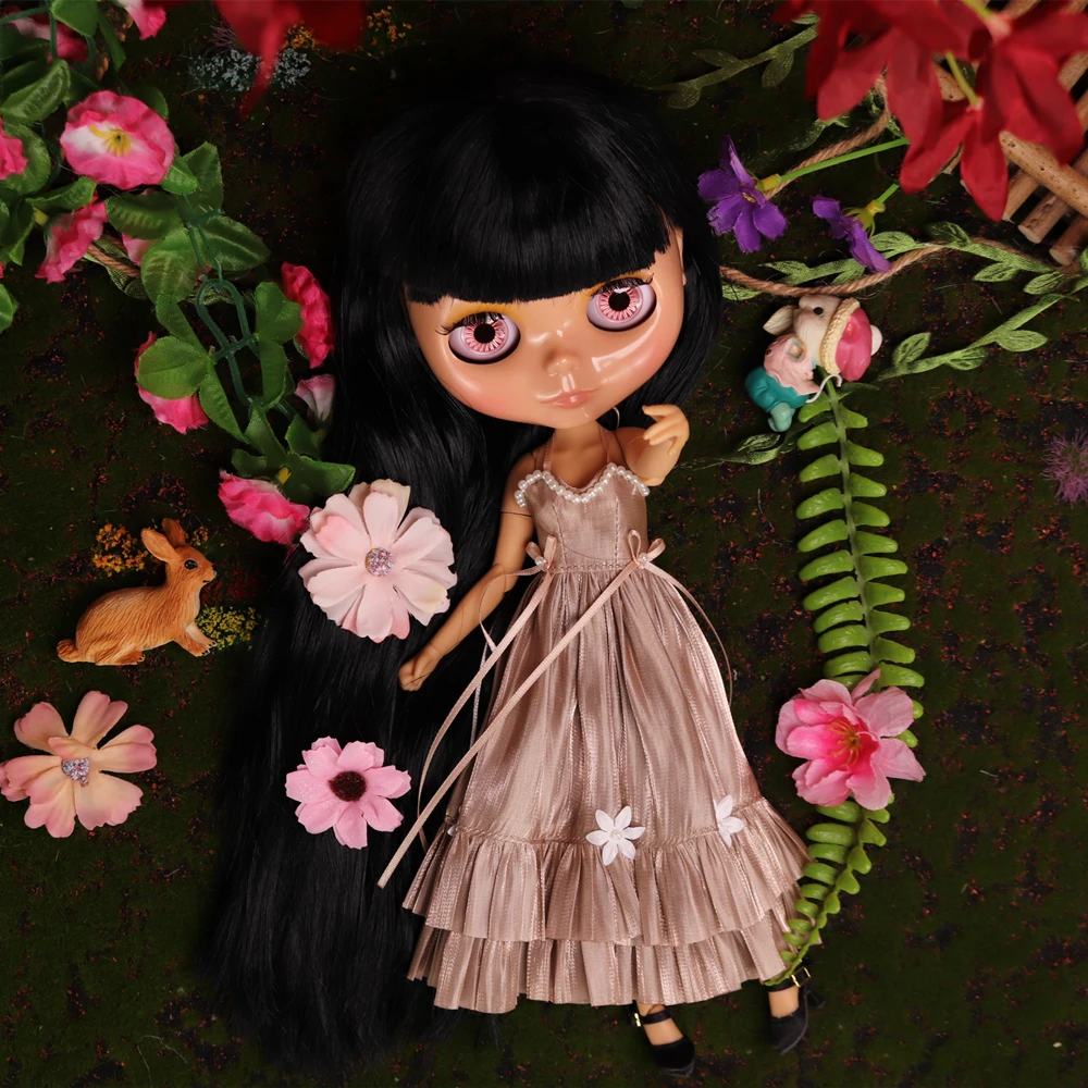 ICY DBS Blyth Doll Black Hair JOINT Body Tan Skin 1/6 BJD Neo Ob24 Anime Girl Monster High
