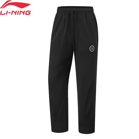 Li-Ning 남성용 웨이드 시리즈 바지, 드라이 프리즈, 루즈핏, 85% 나일론 15% 스판덱스, 라이크라 라이닝 스포츠 바지, AYKU133