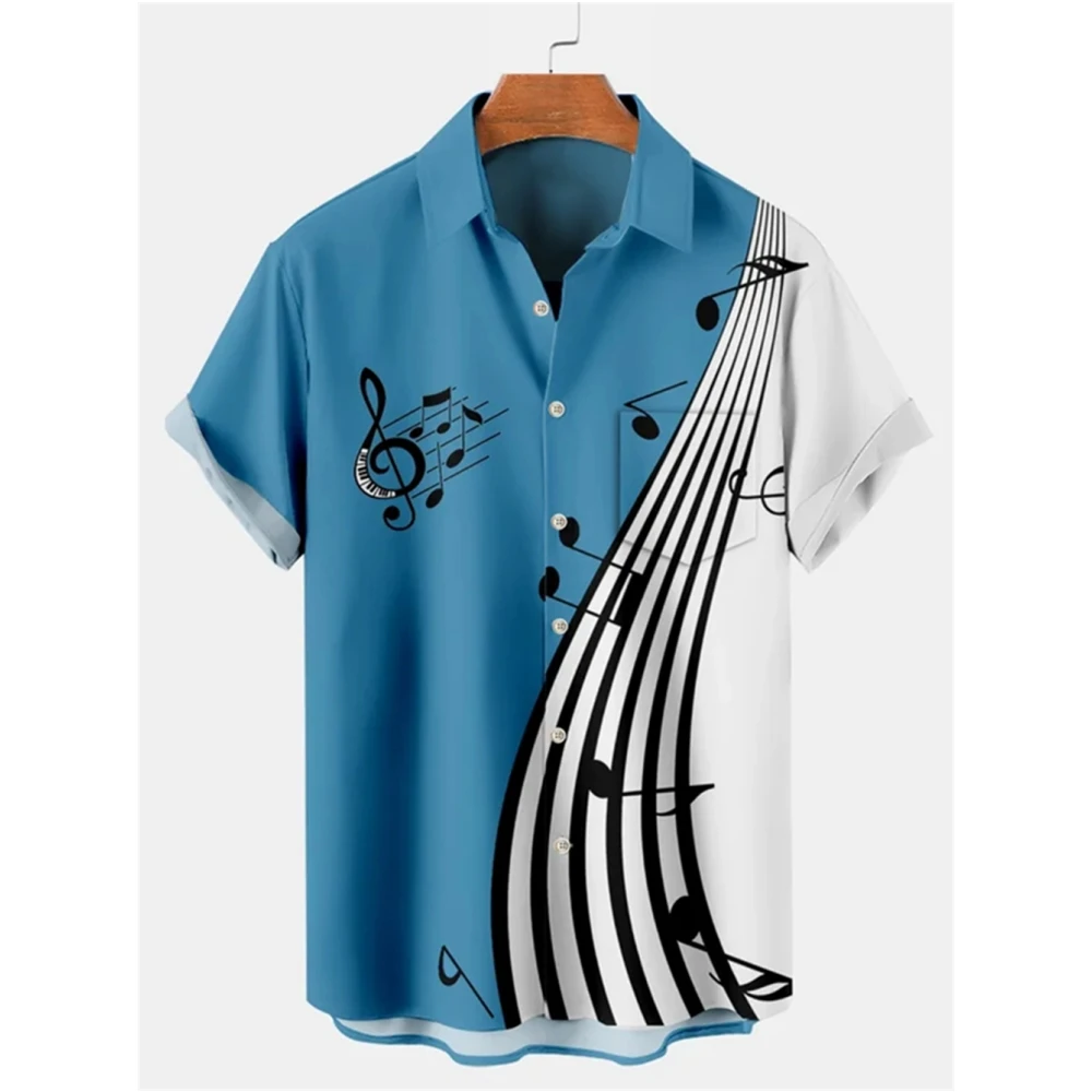 Camisa havaiana de manga curta masculina, roupa respirável solta, blusa casual, moda verão