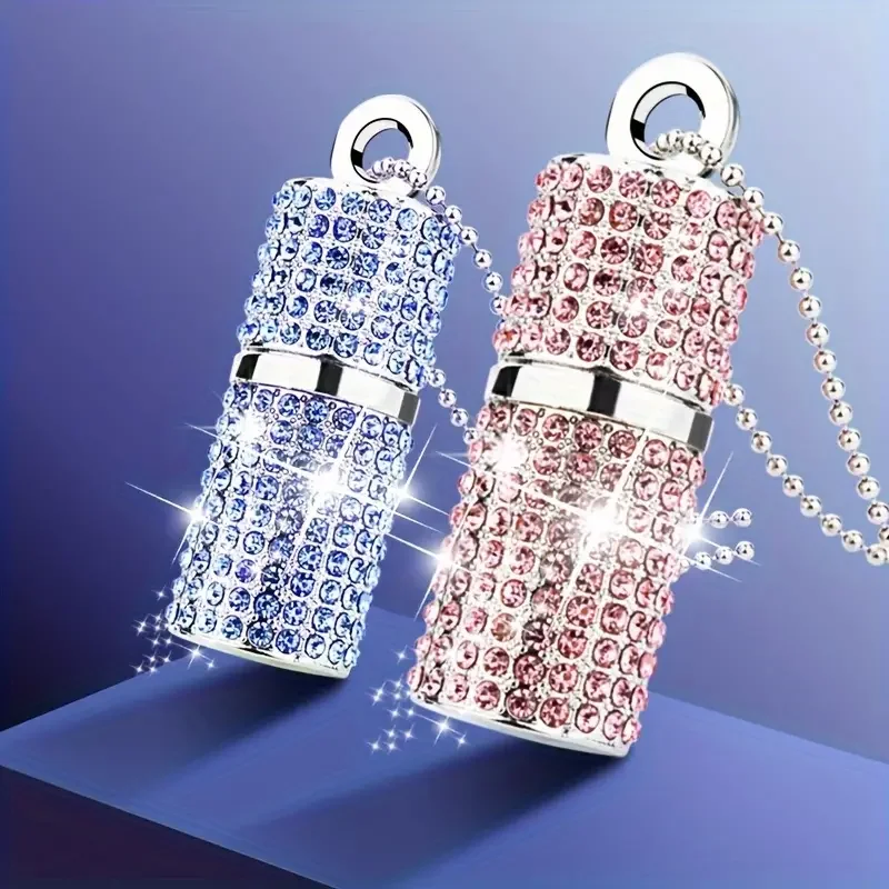 Free Custom Laser Engraving LOGO Color Crystal Metal Cylinder USB2.0 Flash Drive 4GB 8GB 16GB 32GB 64GB 128GB