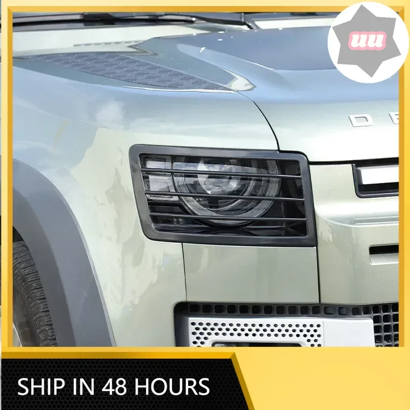 

New For Land Rover Defender 110 2020-2024 Stainless Steel Car Headlight Lampshade Protection Net Cover Accessories Car Modificat
