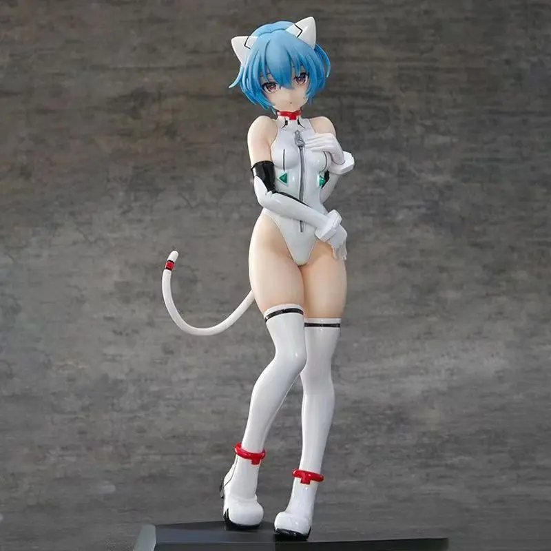 Neon Genesis Evangelion Asuka & Rei Ayanami Figure Set - Cat Ear Ver. Red & White 20cm Sexy Movable Collectible Anime Model Toy