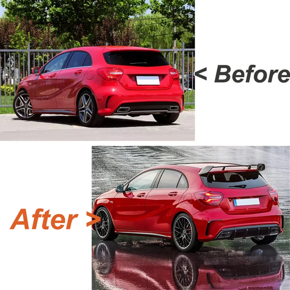 For Mercedes Benz A-Class W176 A180 A200 A260 AMG 2013-2018 Hatchback Spoiler wings Rear Trunk Wing Spoilers ABS Glossy Black