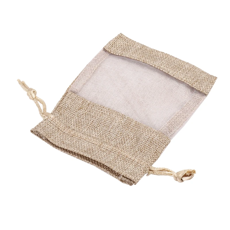 30Pcs Flax Organza Bags Burlap Drawstring Pouch Christmas Gifts Bag Wedding Party Bags For Coffee Beans Candy Makeup Jewelry Pac