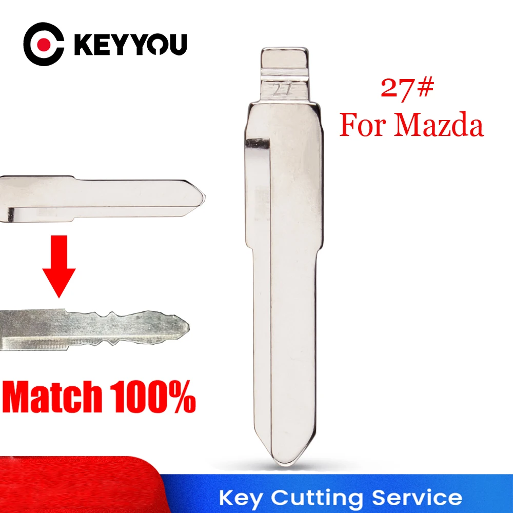 

KEYYOU With Cutting No.27 Remote Car key For Mazda M3 M5 M6 Replacement Flip Floding Remote Key Blade Car key Blank