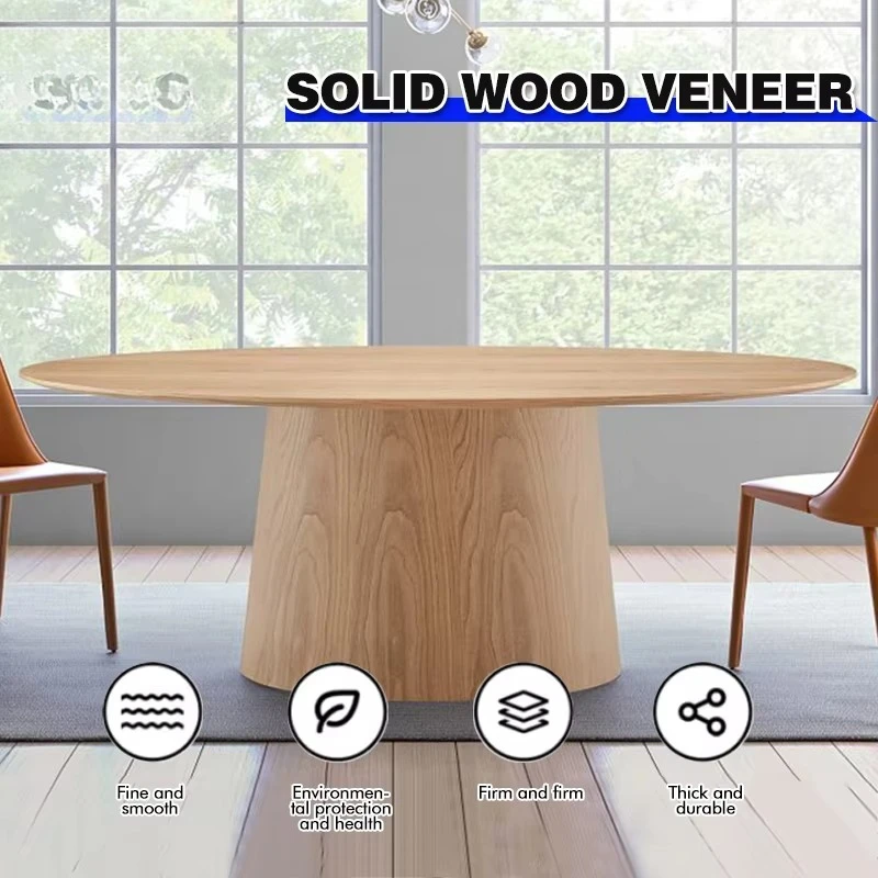 

#French Black Solid Wood Breakfast Table Minimalist Oval Dining Table Antique Style Home