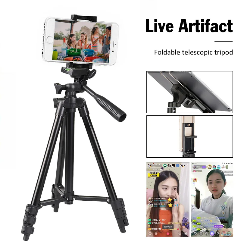 Camera Tripod Stand Durable Professional Smartphone Tripod Multi-function Foldable Camera Phone Tripod Aluminum Tripod