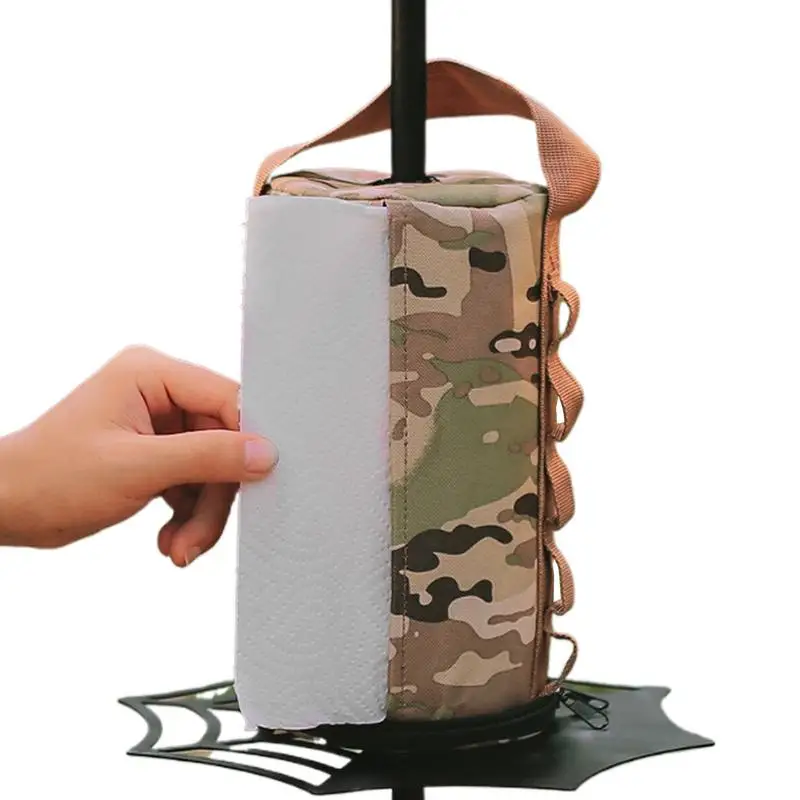 

Outdoor Tissue Box Polyester Cloth Paper Towels Dispenser Hanging Storage for Outdoor Camping Accessories Home Decoration