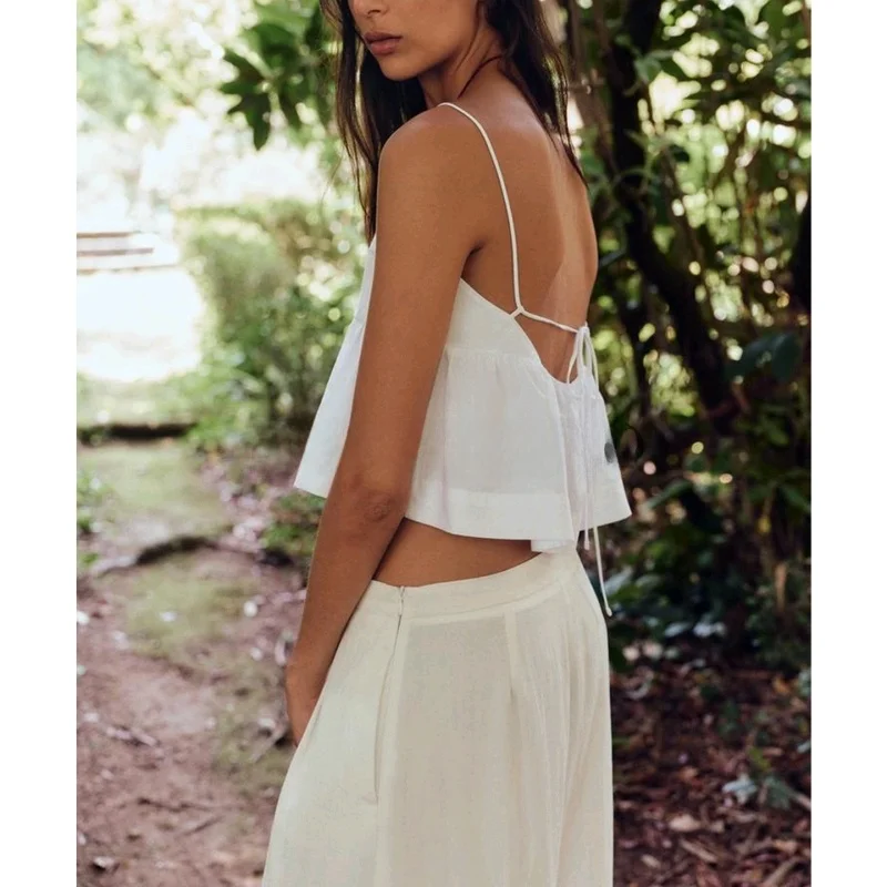 بلوزة نسائية صيفية جديدة بتصميم بسيط وياقة مستديرة من الشيفون مع حاشية من الدانتيل، أسلوب عملي قصير الطول مصنوع من ألياف البو...