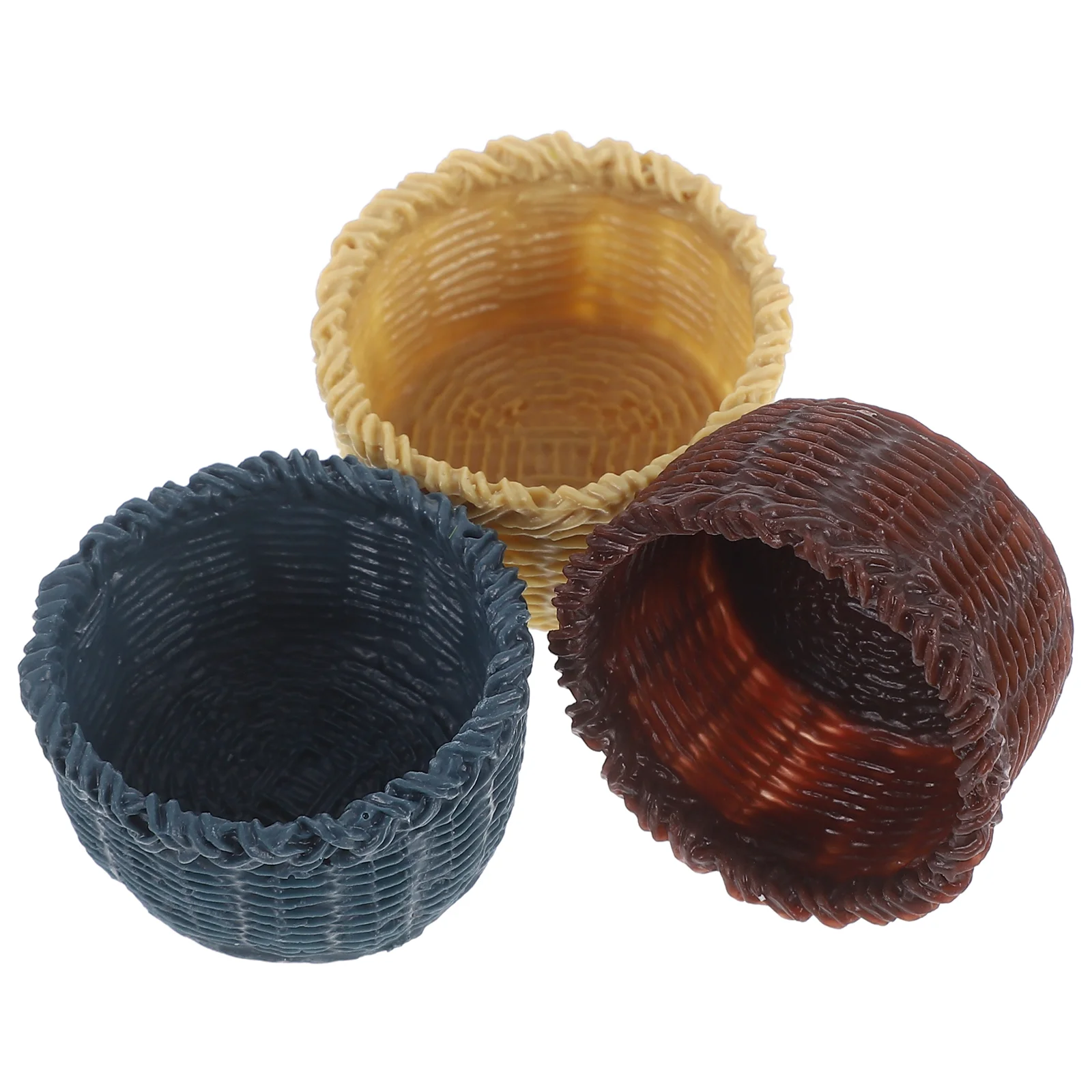 

3 Pcs Mini Decor Model Accessory Small Hamper Ornament Craft Supply Creative