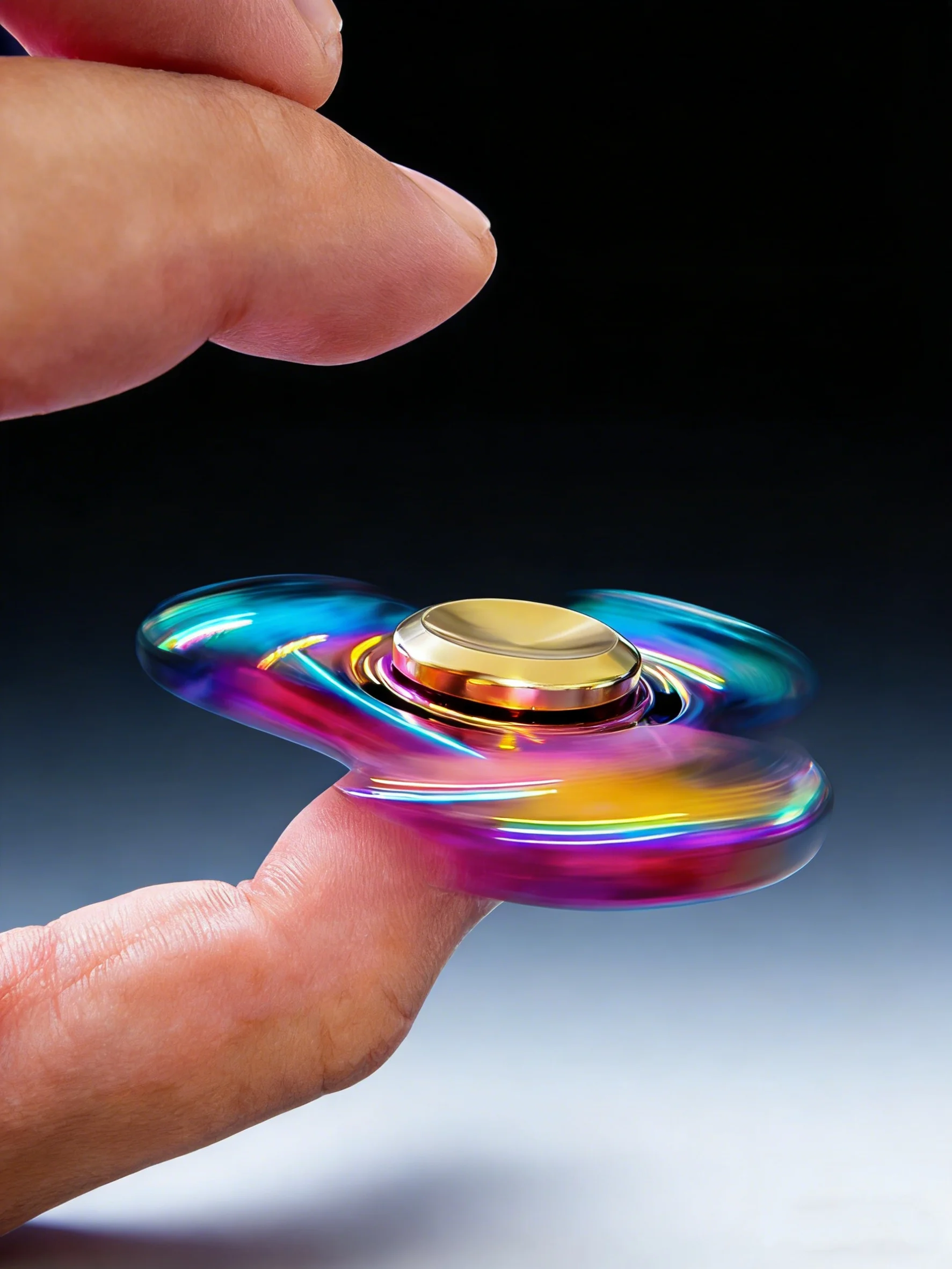 Fidget Spinner en métal coloré arc-en-ciel UFO |   Jouet de doigt portable EDC pour la concentration et le soulagement de l'anxiété |   Toupie de bureau portable, cadeau