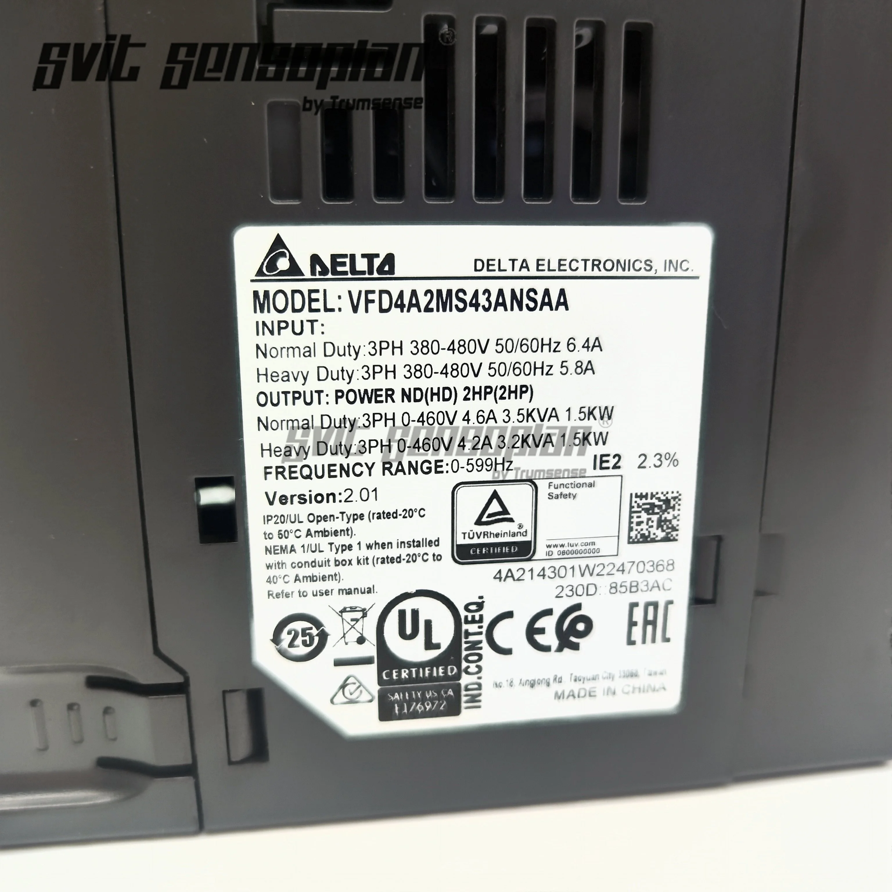Imagem -02 - Inversor de Frequência Delta Genuíno sem Filtro Phase Saída de 460v Sto Embutido Ip20 Conversor Ms300 Vfd4a2ms43ansaa 15 kw