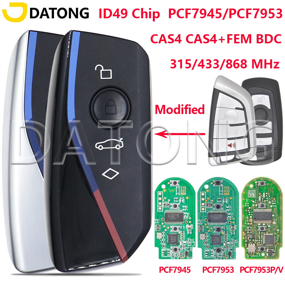 DT Modified ID49 PCF7945 PCF7953 Chip 315/434/868MHz Peroximity Car Remote Key For BMW 1 3 5 6 7 Series CAS4 CAS4+FEM/BDC System