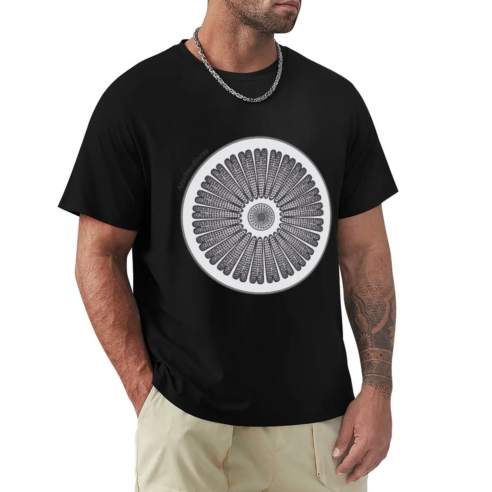 Diatom - Arachnodiscus (scientific) T-Shirt cotton t shirt man T-Shirt