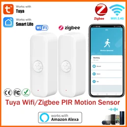 Tuya PIR Sensor WiFi Zigbee Smart Motion Detector APP Remote Control Workwith Yandex SmartLife Alexa