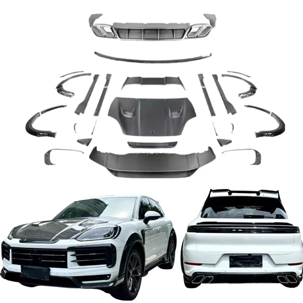 Car surround front rear lip hood Wheel eyebrow Side skirts body kit for 2024 Porsche Cayenne modified turbo GT