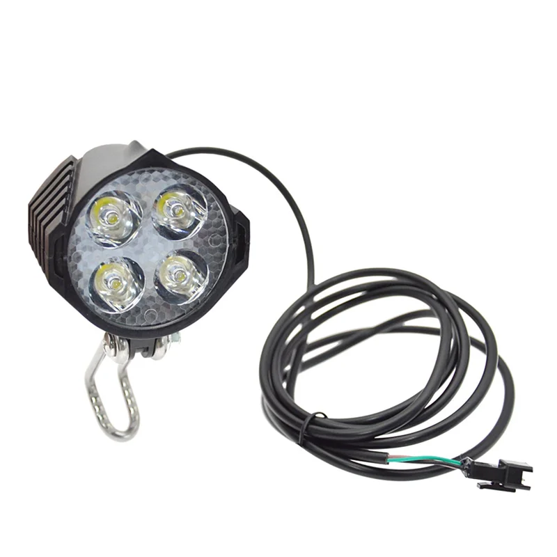 

36V-48V Electric Bicycle Light E-Bike Headlight With Horn Waterproof Horn Set Front Headlight Parts