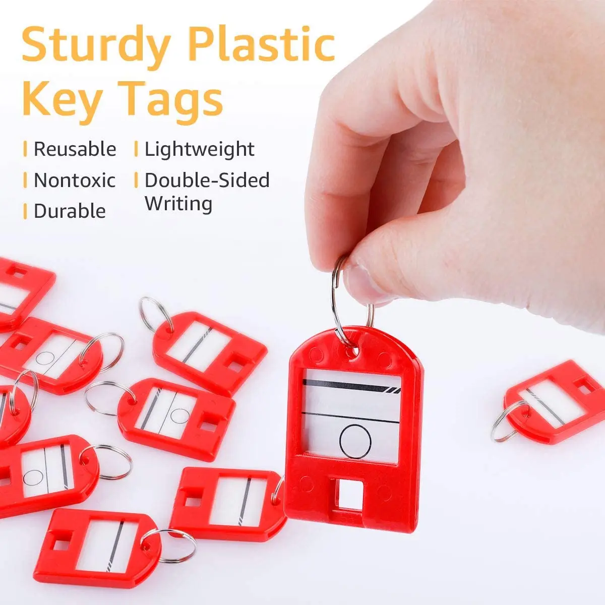 10-50pcs/lot Plastic Key Tags with Split Ring Label Window for DIY Key Chain Name Tags Dog Name Tag Keychain Kit Craft Materials