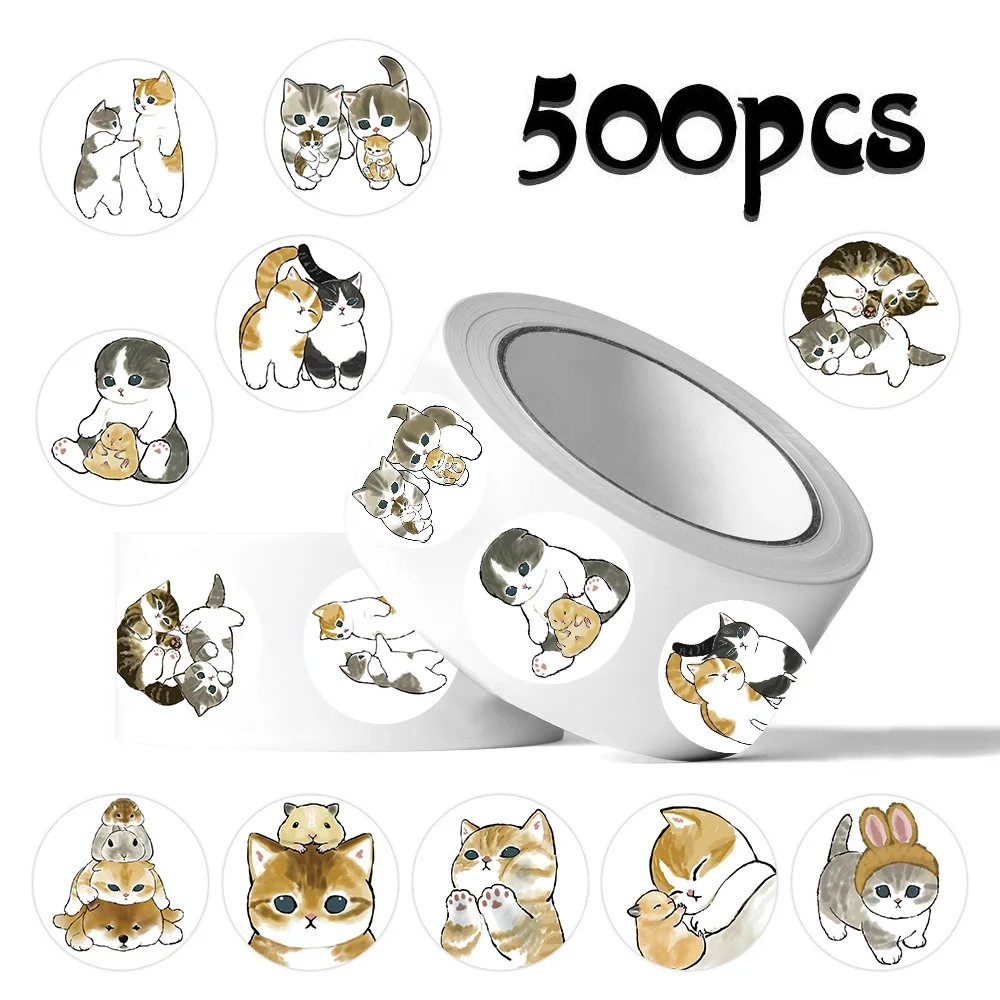 500Pcs/Roll Funny Cat Meme Stickers For School Reward Stickers Classroom Decoration Encouragement Sticker For Student Teacher