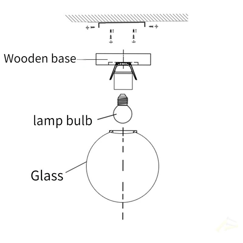 Imagem -06 - Moderno Lâmpada do Teto Led com Bola de Vidro Branco Sala de Estar Pedestal de Madeira Pendurado Luzes de Teto Casa Iluminação Decoração Luminárias de Cozinha