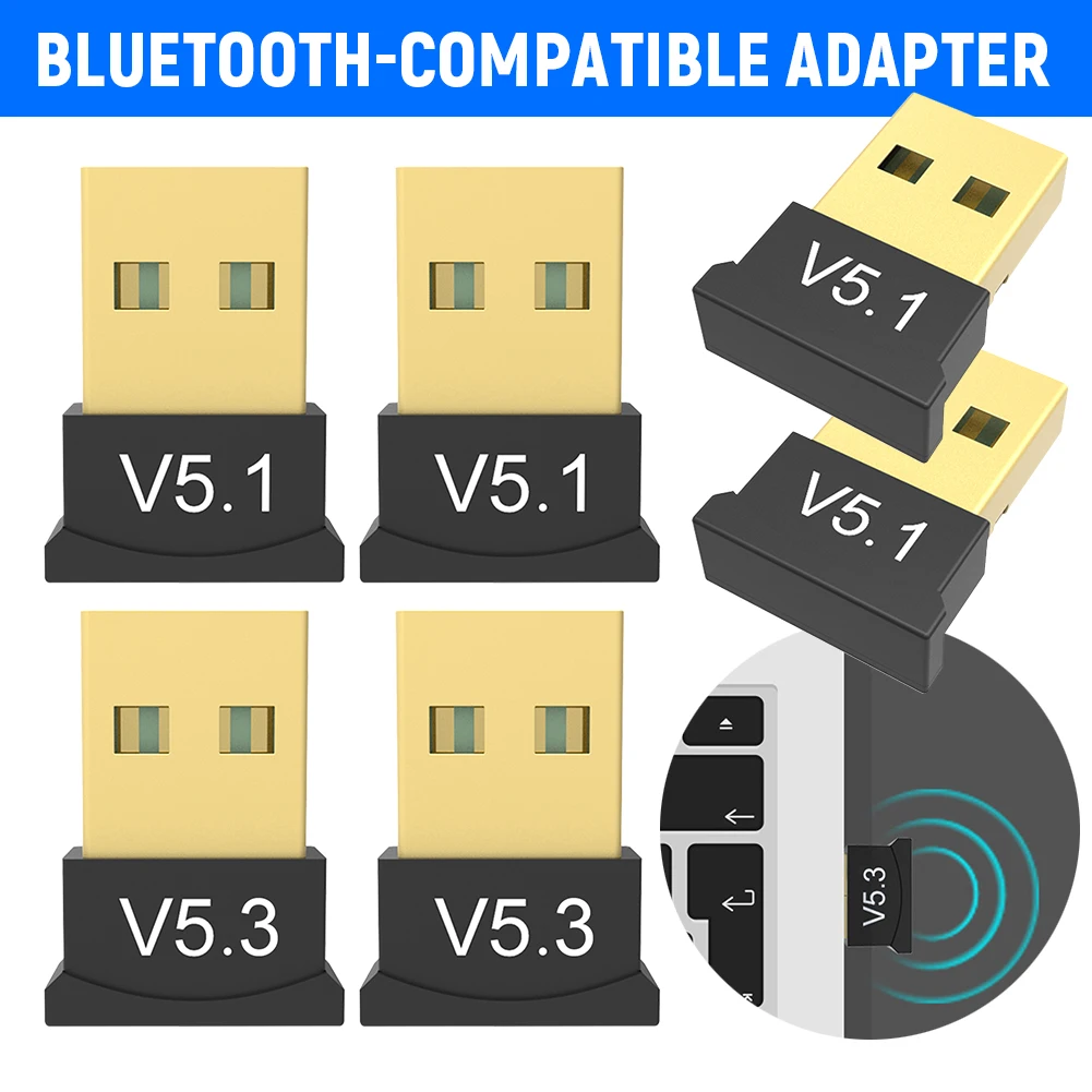 Bluetooth-compatible Adapter Handsfree Wireless Transmitter Receiver 2.4GHz Bluetooth-compatible 5.1 Receiver DC5V for Laptop PC