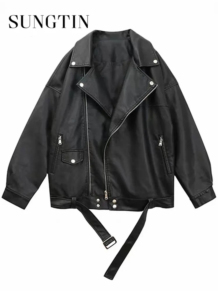 Women’s Faux Leather Motorcycle Jacket