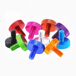 1Pcs M2 M2.5 M3 M4 M5 Colourful Thumb Screw Aluminum Alloy Flat Head Knurled Hand Tighten Bolts Computer Case DIY Parts