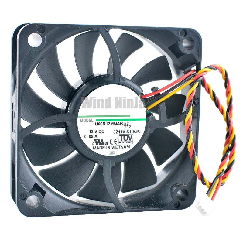 U60R12MMAB-52 6cm 60mm fan 60x60x15mm DC12V 0.09A 3pin Quiet cooling fan for projector chassis CPU