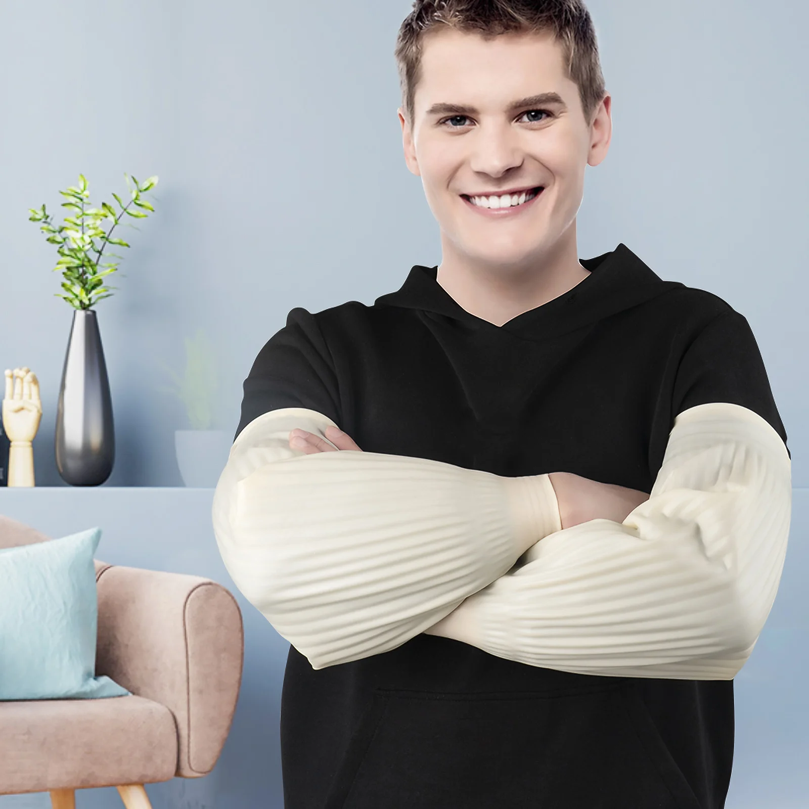 

1 Pair Waterproof Rubber Arm Sleeves Oilproof Acid Alkali Resistant For Garden Fishing Cleaning Work Reusable Oversleeve