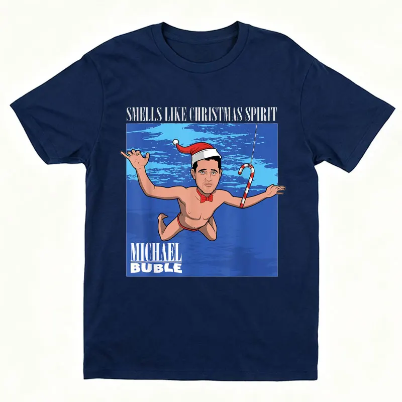 Michael Bublé Christmas Spirit Camiseta Blanco Adult Mens Graphic Tshirts Crewneck Regular Short Sleeve Street Fashion Tee